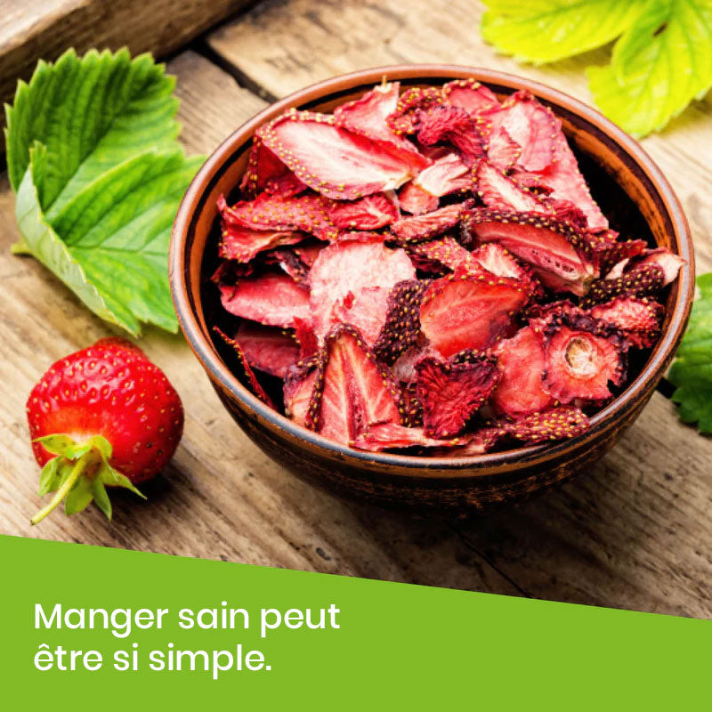 Tranches de fraises lyophilisées